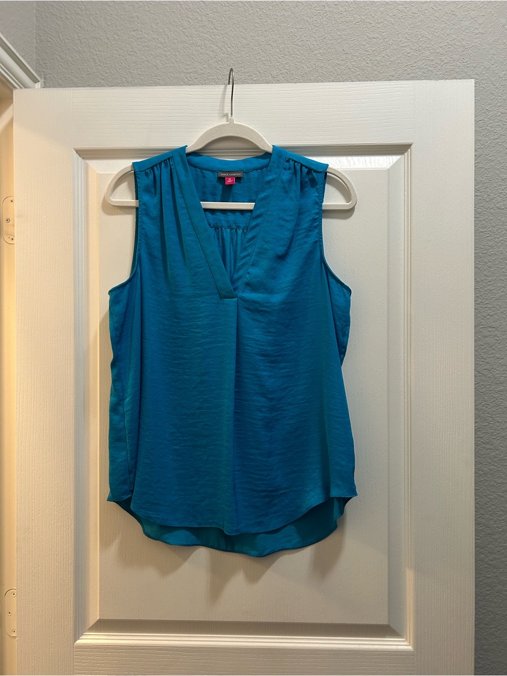 Vince Camuto Teal Sleeveless V-Neck Top